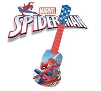 LEXIBOOK K200SP_01 Marvel Spider-Man Peter Parker My First Guitar, 6 Nylon Strings, 53 cm, Learning Guide Included, Blue/red