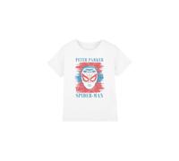 Spider Man Peter Parker Stripes Kids T-Shirt White | Size: 3-4 Years Spider Man White 3-4 Years