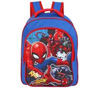 Spiderman Backpack for Boys - Official Marvel Kids School Bag with Zip Pocket & Side Mesh - Red Blue Rucksack for Nursery Travel or Back to School - 37cm