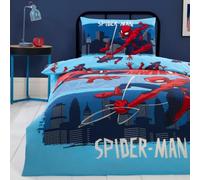 Spider-Man Single Duvet Set, Marvel Spider-Man Bedding for Kids, Boys Single Duvet Cover & Pillowcase, 135 x 200 cm Duvet Cover & 50 x 75 cm Pillowcase, Officially Licensed