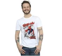 Marvel Mens Spider-Man Sketch City T-Shirt - White - White - M
