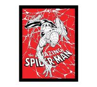 Spider-Man Spider Web Framed Poster in Dark Red Spider-Man Dark Red