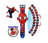(Spider-Man) Spiderman 24 Projection Watch Captain America Iron Man Toy Anime Hulk Digital Clock Student Wristwatches Children's Gifts
