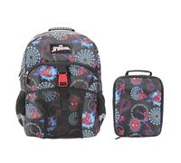 Spider-Man Superhero & Webs 16" Premium Backpack & Lunch Kit Set for Boys
