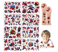 Spider Man Temporary Tattoos Stickers for Kids cute cartoon Tattoos Party Favors and Birthday Decorations for Girls Boys(8 Spiderman Temporary Tattoo Sheets) …
