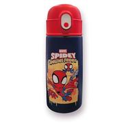 Spider-Man Thermal Water Bottle, Blue Red - Children's Water Bottle with Straw 460 ml - Spiderman Nursery Bottle, Elementary School - Stainless Steel, Temperature Maintenance up to 24 Hours