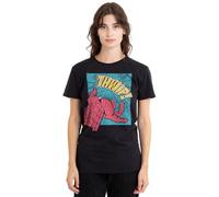 Spider-Man Thwip Panel Ladies T Shirt, Black, Medium