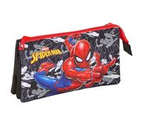 SPIDER-MAN - Triple Pencil Case, Children's Pencil Case, Ideal for School Age Children, Comfortable and Versatile, Quality and Resistance, 22 x 3 x 12 cm