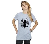 Spider-Man Ultimate Spider Logo Cotton Boyfriend T-Shirt Marvel Grey L