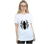 Spider-Man Ultimate Spider Logo Cotton Boyfriend T-Shirt Marvel White L