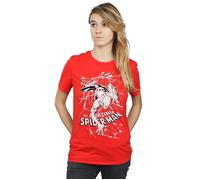 Spider-Man Web Crawler Cotton Boyfriend T-Shirt Marvel Red M