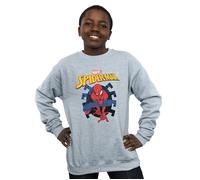 Spider-Man Web Shooting Emblem Logo Sweatshirt Marvel Grey 12-13 Years