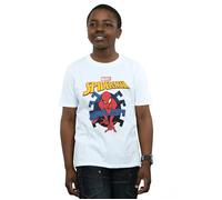 Spider-Man Web Shooting Emblem Logo T-Shirt Marvel White 12-13 Years