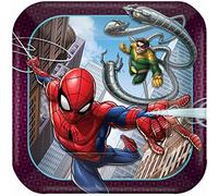 Spider-Man Webbed Wonder Square Plates, 7" (8-Pack) - Vibrant & Sturdy Party Plates, Perfect for Superhero Themed Celebrations