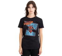 SPIDER-MAN Women's Spiderman Spidey Senses Tingling Ladies T Shirt, Black