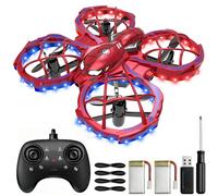 Spider Mini Drone for Kids Beginners - Cool Toss to Go RC Quadcopter with LED Lights, 3D Flips, 2 Rechargeable Batteries, Headless Mode, 3 Speed Mode, Obstacle Avoidance Function, Indoor Outdoor Toys