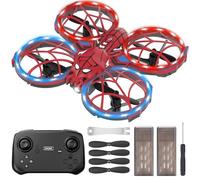 Spider Mini Drone for Kids with Altitude Hold and Headless Mode, 2 Batteries, Full Propeller Guards, 3 Lighting Effects, 360° Flips, 3 Speeds, Birthday Gifts Toys for 8+ Year Old Beginners Boys Girls