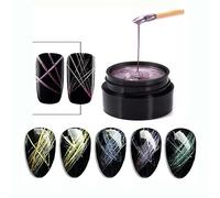 Spider Nail Gel Set, 5 Colors Elastic Nail Paint Drawing Spider Gel for Line White Black Red Rose Gold Silver Fall Color Liner Gel Polish Set DIY UV Nail Gel