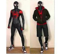 Spider Pattern Cosplay Mask Miles Morales Halloween Costume Cosplay Mens Jumpsuit Costume 170