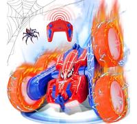 Spider Remote Control Car, 360° Rotating Double-Sided Stunt RC Car with Bright Lights Gift for Kids, 2.4GHz Rechargeable 4WD All-Terrain Toy for Boys Ages 4-12, 12+