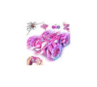 Spider Remote Control Cars -2.4Ghz 360° Rotation Double Sided Monster Truck for 4 5 6 7 8 Year Old Boys,4WD RC Stunt Car with Cool light,Birthday Gifts Xmas Present Toys for Kids Age 4-6 5-7 8-12,Pink