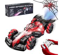 Spider Remote Control Cars for 3 4 5 6 7 8 9 10 Year Old Boys Girls - 2.4GHz 1:16 RC Car Toy with LED Light & 360° Rotation & Spray Function, Kids Christmas Birthday Presents Gifts Indoor Outdoor