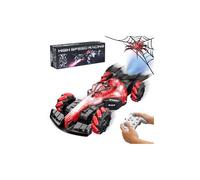 Spider Remote Controlled Car from 3 4 5 6 7 8 9 10 Years - 2.4 GHz 1:16 RC Car Toy with LED Light & 360° Rotation & Spray Function, Christmas Birthday Gifts Boys Children Games Indoor Outdoor