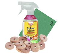 Spider Repellent - Pest Control Kit with Zero in Peppermint Oil Spider Repellent Spray and Anti Spider Wardrobe Fresheners - Includes: 1x Zero in Spray & 10 Cedar Wood Rings.