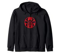 Spider Samurai Warrior - Abstract Japanese Flag Bushido Zip Hoodie