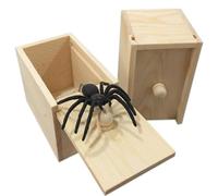 Spider Scare Prank Box, Spider In A Box Prank, Handmade Fun Joke Scarebox Toy, Pop Out Rubber Spider Handmade Wooden Scare Box, Christmas Stocking Stuffers (1Pcs)