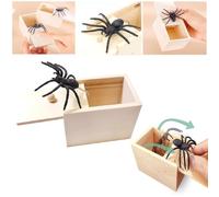 Spider Scare Prank Box,Spider in a Box Prank,Spider Prank Box Spider Prank Toys,Fake Spider Pranks Funny spider scare prank Box,Spider Prank Wood Box,Prank Spider Box Prank Halloween Christmas (1/Set)