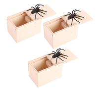 Spider Scare Prank Box, Spider in a Box Prank, Wooden Spider Prank Box Hidden in Case Toys, Great Trick Gift Joke Play Pranks for Kids Adults (3PCS)