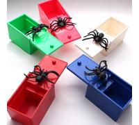 Spider Scare Prank Box,Wooden Scarebox Toy, Handcrafted Spider In Box Prank,Spider Prank Scare Box,Spider Novelty Toys Fake Spider In A Box Prank Gift For Adults Kids Halloween Fool's Day Gift(1PCS)