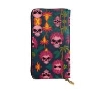 spider sheep cartoon Printed leather wallet, 7.5 x 4.1-inch long credit card holder, portable travel cash wallet
