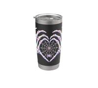 Spider Skeleton Heart Web Cute Goth Halloween Valentines Stainless Steel Insulated Tumbler