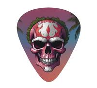 spider skull coconut tree Guitar picks in thin, medium, and thick sizes, 12-piece set, suitable for electric guitar and various instruments