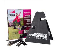 SPIDER SLACKLINE SOS01 - SlacklinesOutdoor Kit - Two Strong Wood Frames Adjustable Height 30 or 50 or 70 cm - Ground Nails Anchor to Slacklining without trees