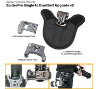 SPIDER HOLSTER - SpiderPro Single to Dual Upgrade Kit v2 for Adding a Second Camera Holster to a SpiderPro Belt with Included DSLR Camera Plate and Mirrorless Camera Plate