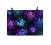 Spider Stove Top Cover for Electric Stove, Halloween Mystical Web Luminous Halloween Violet Washable Oven Top Cover for Electric Kitchen Countertop Decor 28x20 Inch