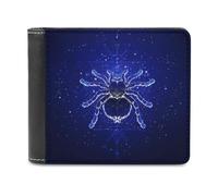 Spider Tarantula and Starry Sky Men's Bifold Wallet Slim Cash Card Holder Leather Purse