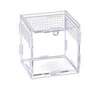 Spider Terrarium Box, Transparent Acrylic Habitat, 9x9x9.5cm Reptile Snake Tank, Secure Breathable Construction for Raising Gecko Lizard Frog Spider, Easy Access Setup for Small Reptile Care