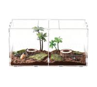 Spider Terrarium, Breathable and Transparent Cage, 40 x 20.5 x 20 cm, Small Reptile Enclosure with Lid, for Water Turtle, Landturtle, Gecko, Crab, Plants, Sand,
