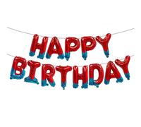 Spider Theme Happy Birthday Letter Balloons Banner 16inch Red Blue Mylar Foil Letter Happy Birthday Banner Balloon For Boys Girls Spider Theme Baby Shower Anniversary Party Decoration