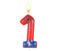 Spider Themed Birthday Candle - Red Blue Web Number Candle for Boys Girls Cake Party Decoration (1)