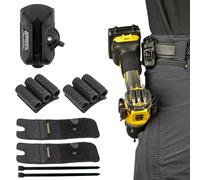 Spider Tool Holster - Dual Tool Kit - Adhesive BitGrippers + Self Locking, Quick Draw Belt Holster Clip for Carrying a Power Drill, Driver, Multitool, Pneumatic, Flashlight, Hammer, Saw and More! …