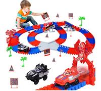 Spider Toys Construction Race Tracks, 2 Spider Cars, 1 Stand-Spider Arch, STEM Building Toy for 3 4 5 6 7 8 Year Old Boys Girls, Spider Theme Vehicles Toys Birthday for 3-8 Kids