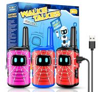 Spider Walkie Talkie Kids, Toyokid Outdoor Toys for 4 5 6 Year Old Boy Girl Gift for 3-12 Year Olds Boys Toys Age 3 4 5 6 7 Rechargeable Walkie Talkies for Kids Toys Garden Toys (3Pcs)