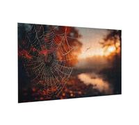 Spider Web at Dusk Wooden Jigsaw Puzzle 300 Pieces Horizontal for Family Leisure and Parent-child Interaction