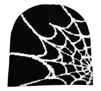 Spider Web Beanie Hat Wool Knitted Hat Y2k Street Beanie for Men Women Winter Warm Beanie Fashion Hip Hop Skull Cap