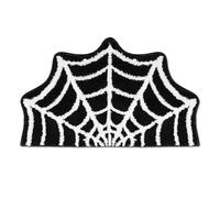 Spider Web Black Bathroom Rugs, Gothic Rug with Faux Cashmere Material, Fun Bath Mat Non-Slip 50x80cm, Halloween Decor for Bathroom Bedroom Living Room